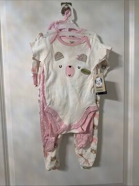 Gerber Organic Baby Girls' 4-piece pajama set